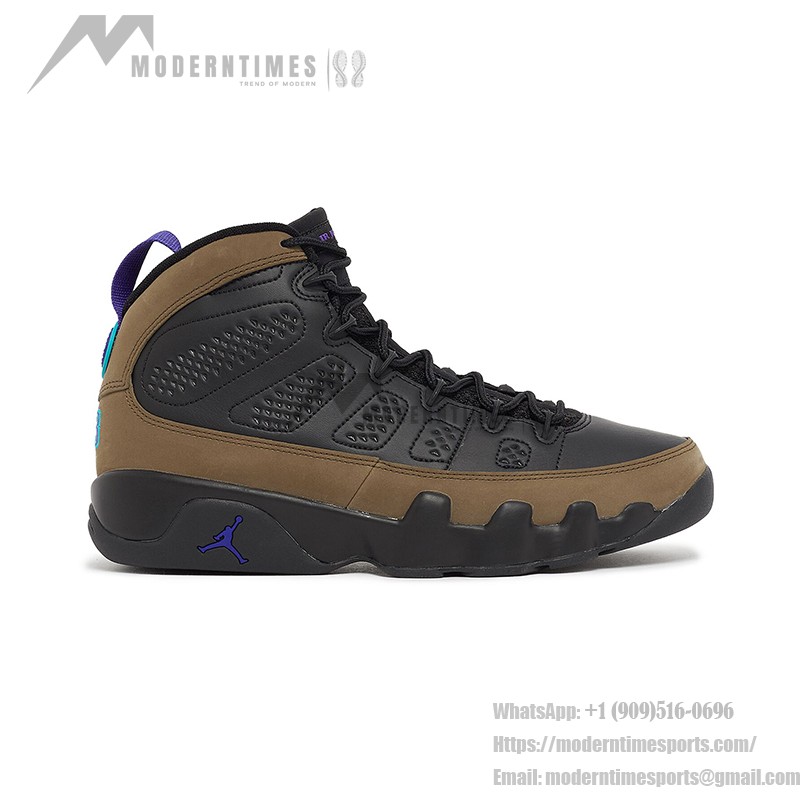 Air Jordan 9 Retro "Light Olive" CT8019-034 Air Jordan 9 Retro "Light Olive" クラシックなブラックとオリーブのバスケットボールスニーカー