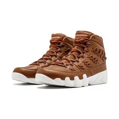 Air Jordan 9 Retro Pinnacle "ベースボールグローブ" AH6233-903 - 高級感のあるブラウンレザーバスケットボールスニーカー