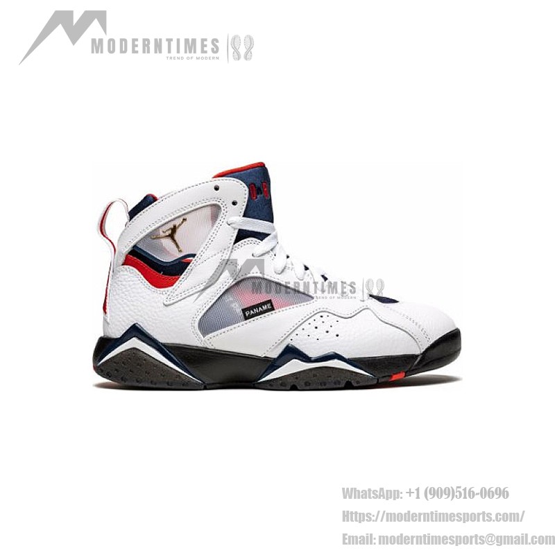 Air Jordan 7 Retro Trainer "White" - ハイカットバスケットボールシューズ Air Jordan 7 Retro Trainer "White" CZ0789-105 ホワイトハイカットシューズ レッドとブルーのアクセント