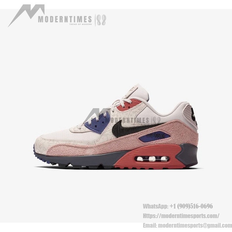 Nike Air Max 90 'Camowabb' - カモデザイン&レトロスタイル Nike Air Max 90 'Camowabb' CL5646-001、カモデザインとピンク、レッド、ブルーのアクセントが特徴