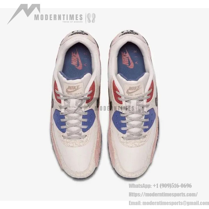 Nike Air Max 90 'Camowabb' - カモデザイン&レトロスタイル Nike Air Max 90 'Camowabb' CL5646-001、カモデザインとピンク、レッド、ブルーのアクセントが特徴