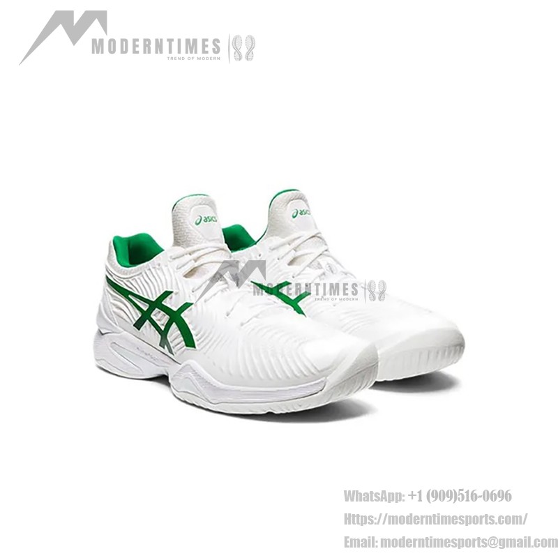ASICS Court FF Novak 1041A089-100 テニスシューズ ホワイトグリーン 高性能 ASICS Court FF Novak テニスシューズ ホワイトグリーン クラシックデザイン 1041A089-100