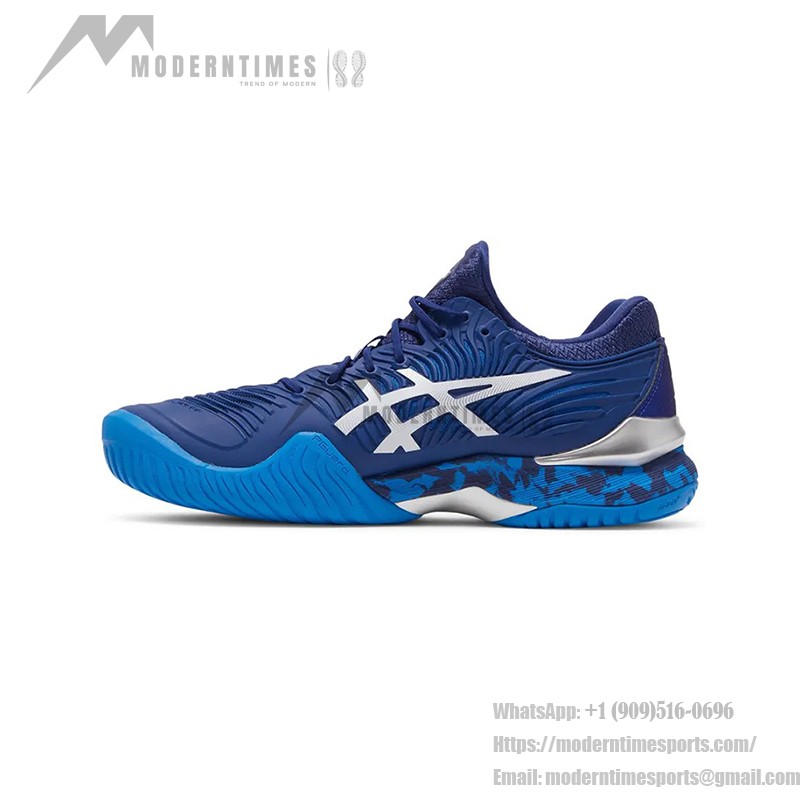 ASICS Court FF Novak 1041A089-403 テニスシューズ ブルーカモ 高性能 ASICS Court FF Novak テニスシューズ ブルーカモデザイン 1041A089-403