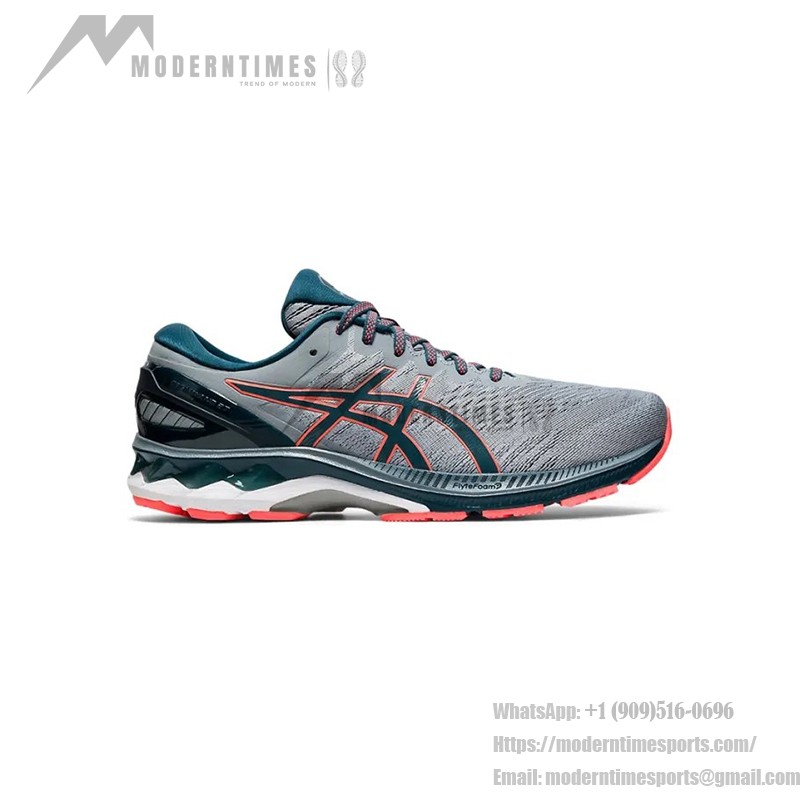 ASICS Gel-Kayano 27 安定性ランニングシューズ 軽量快適 ASICS Gel-Kayano 1011A835-021 27 安定性ランニングシューズ グレー・ブルーデザイン