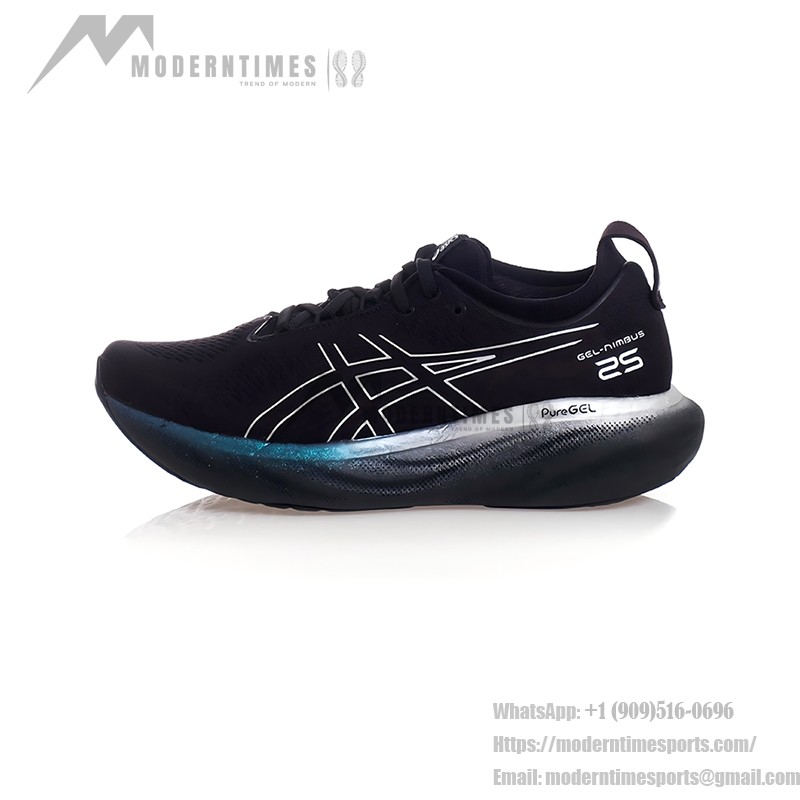 ASICS Gel-Nimbus 25 1012B435-001 Men's Running Shoes ASICS Gel-Nimbus 25 1012B435-001 Men's Running Shoes in Black, White, and Blue