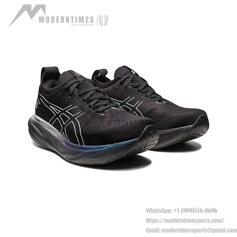 ASICS Gel-Nimbus 25 1012B435-001 Men's Running Shoes ASICS Gel-Nimbus 25 1012B435-001 Men's Running Shoes in Black, White, and Blue