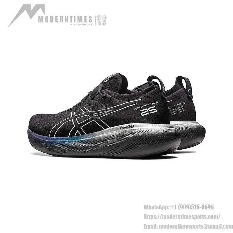 ASICS Gel-Nimbus 25 1012B435-001 Men's Running Shoes ASICS Gel-Nimbus 25 1012B435-001 Men's Running Shoes in Black, White, and Blue