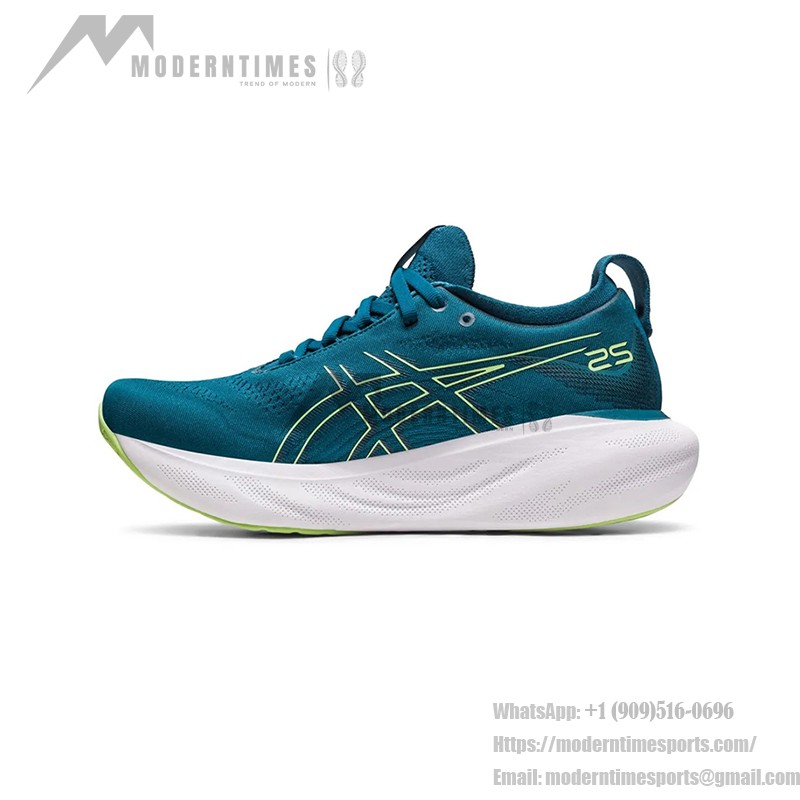 ASICS Gel-Nimbus 25 1012B356-401 Men's Running Shoes ASICS Gel-Nimbus 25 1012B356-401 Men's Running Shoes in Teal Blue and Light Yellow