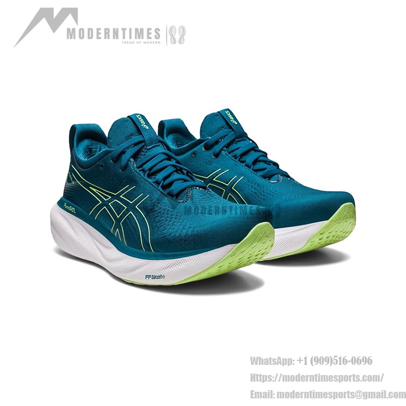 ASICS Gel-Nimbus 25 1012B356-401 Men's Running Shoes ASICS Gel-Nimbus 25 1012B356-401 Men's Running Shoes in Teal Blue and Light Yellow