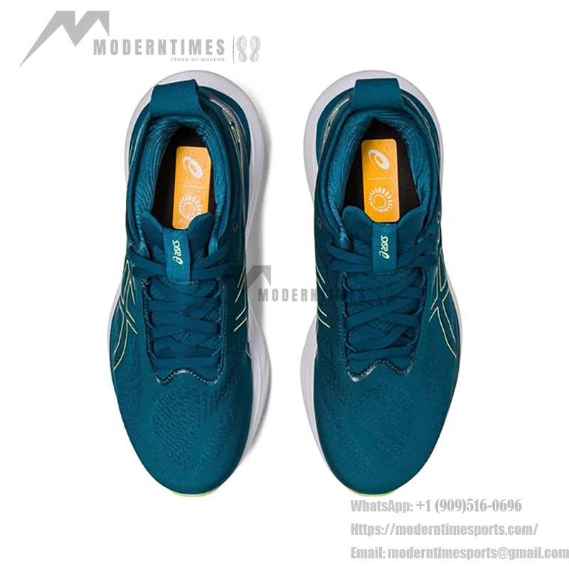 ASICS Gel-Nimbus 25 1012B356-401 Men's Running Shoes ASICS Gel-Nimbus 25 1012B356-401 Men's Running Shoes in Teal Blue and Light Yellow