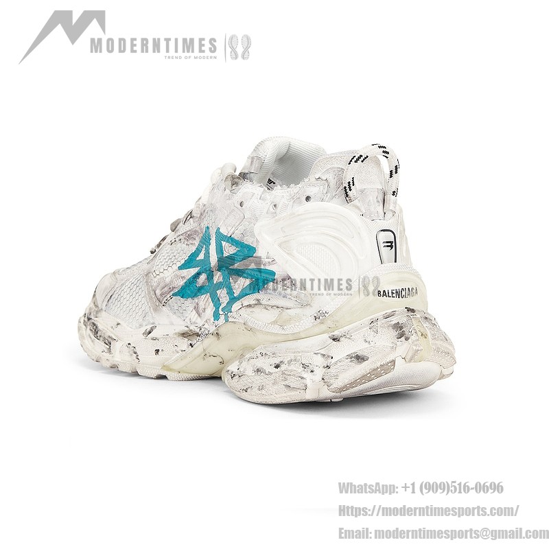 Balenciaga Runner Kith Four.Color 7.0 - Bold Graffiti Design and Distressed Look for Street Style Balenciaga Runner Kith Four.Color 7.0 - Distressed Sneakers with Graffiti Design for Street Style