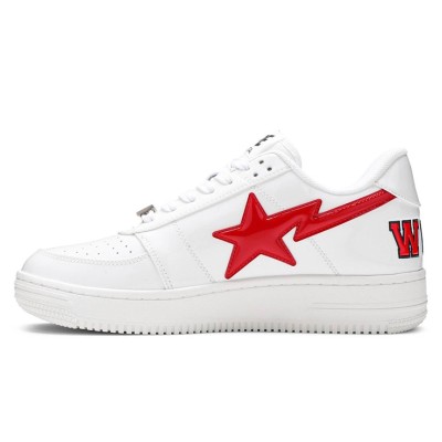 BAPE STA Low Shark ホワイト＆レッド スニーカー 1F30291002｜アイコニックなストリートウェア スタイル