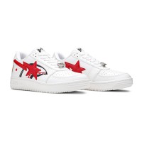 BAPE STA Low Shark ホワイト＆レッド スニーカー 1F30291002｜アイコニックなストリートウェア スタイル