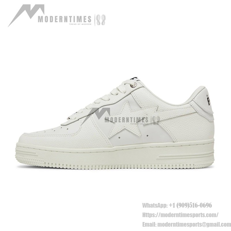 BAPE Bapesta 6 White | ミニマルなアイコニックスニーカー BAPE Bapesta 6 ホワイトレザースニーカー