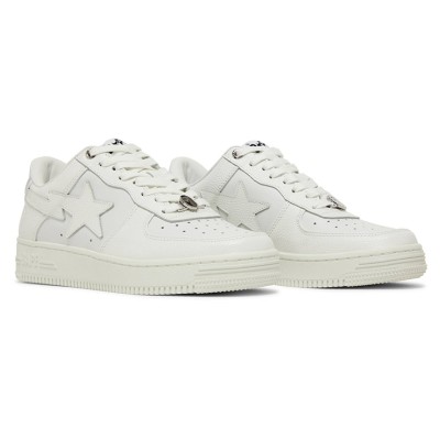 BAPE Bapesta 6 White 1J30191013-WHT | ミニマルなオールホワイトのアイコニックスニーカー