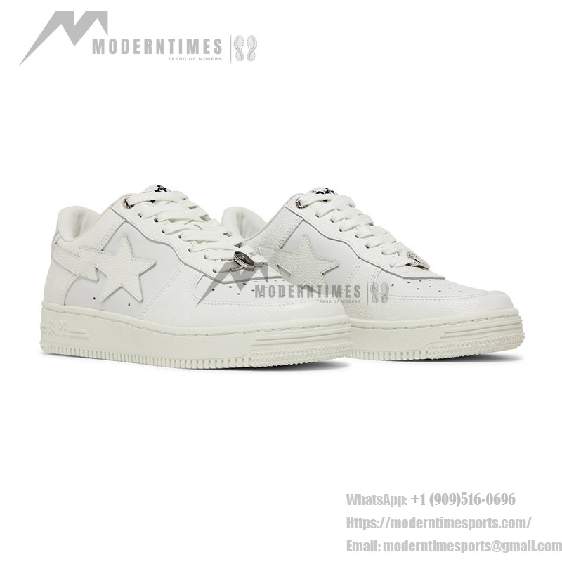 BAPE Bapesta 6 White | ミニマルなアイコニックスニーカー BAPE Bapesta 6 ホワイトレザースニーカー