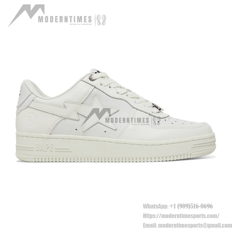 BAPE Bapesta 6 White | ミニマルなアイコニックスニーカー BAPE Bapesta 6 ホワイトレザースニーカー