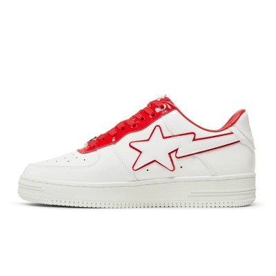 BAPE Bapesta 8 M1 White Red 1J30191017-RD | アイコニックなホワイト＆レッドのストリートウェアスニーカー