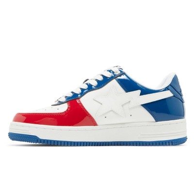 BAPE Bapesta M1 France 1I80191004-WHXBL | アイコニックな赤・白・青のパテントレザースニーカー