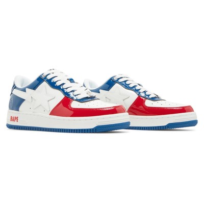 BAPE Bapesta M1 France 1I80191004-WHXBL | アイコニックな赤・白・青のパテントレザースニーカー