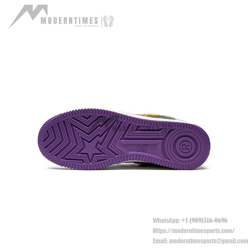 BAPE Bapesta 2 ブラウンイエロー | 個性的なストリートウェアスニーカー BAPE Bapesta 2 ブラウン&イエロー スプラッシュデザインスニーカー