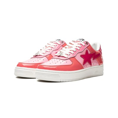 BAPE Bapesta Color Camo Combo Pink 1FWH201046-PNK | 華やかでビビッドなピンクのパテントレザースニーカー