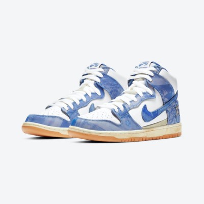 Carpet Company x Nike SB Dunk High ブルーパターン限定コラボスケートシューズ CV1677-100