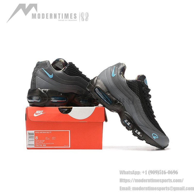 Corteiz x Nike Air Max 95 "Aegean Storm" コラボレーション Corteiz x Nike Air Max 95 "Aegean Storm" FB2709-002 ブラック・グレー・ブルー