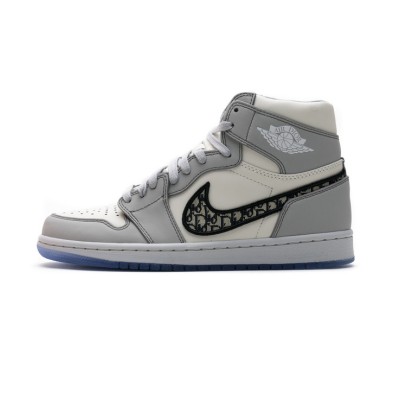 Dior x Air Jordan 1 High OG コラボ CN8607-002 ラグジュアリーObliqueパターン限定版