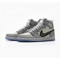 Dior x Air Jordan 1 High OG コラボ CN8607-002 ラグジュアリーObliqueパターン限定版