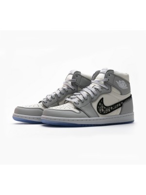 Dior x Air Jordan 1 High OG コラボ CN8607-002 ラグジュアリーObliqueパターン限定版