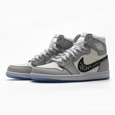 Dior x Air Jordan 1 High OG コラボ CN8607-002 ラグジュアリーObliqueパターン限定版