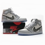 Dior x Air Jordan 1 High OG コラボ CN8607-002 限定版 Dior x Air Jordan 1 High OG CN8607-002 ラグジュアリーObliqueパターン限定版