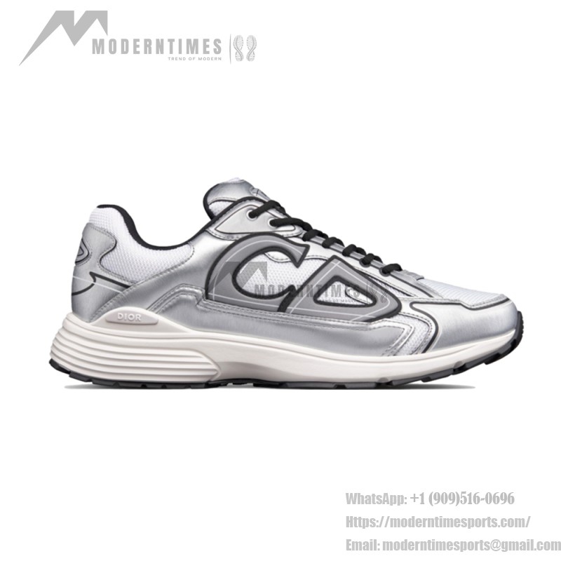 DIOR B30 White Silver Mesh & Calfskin Sneakers for Men and Women DIOR B30 White Silver Sneakers 3SN279ZYG H869 Luxury Designer Shoes