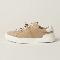 Hermes Mens Sneaker H232176Z 90350 | Beige and White Luxury Fashion Shoes with Iconic Design