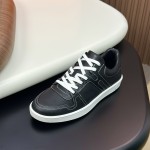 Hermes H242933Z H69440 Grey & Brown Sneakers – Side Detail of Stripes Hermes Mens Sneaker H242933Z H69440 in Grey and Brown – Front View of Luxury Sneakers with Iconic Leather Stripes