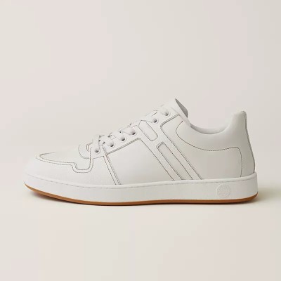 Hermes Mens Sneaker H242933Z H69440 | All-White Luxury Fashion Shoes with Iconic Design
