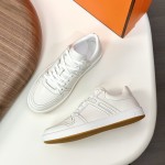 Hermes H242933Z H69440 All-White Sneakers – Clean, Iconic Luxury Style Hermes Mens Sneaker H242933Z H69440 in All-White – Front View of Premium White Leather Sneakers with Minimalist Design