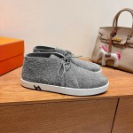 Hermes Mens Sneaker H251921Z HBT390 Black Leather Casual Shoes Hermes Mens Sneaker H251921Z HBT390 in Black Leather – Front View