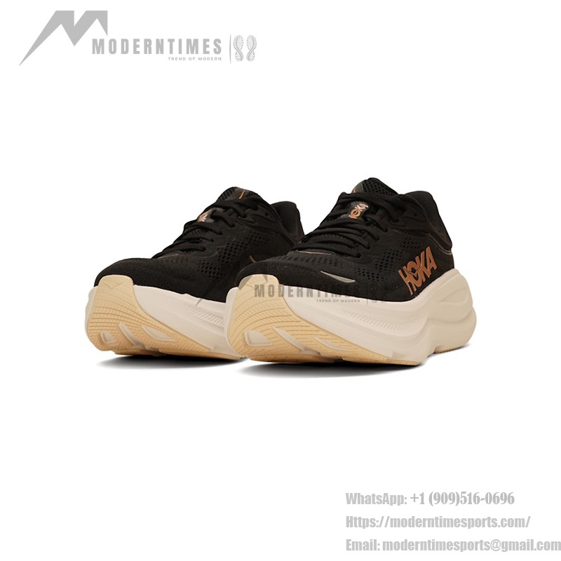 HOKA Bondi 9 Running Shoes | Black & Rose Gold | Premium Cushioning HOKA Bondi 9 Running Shoes in Black & Rose Gold with Supreme Cushioning