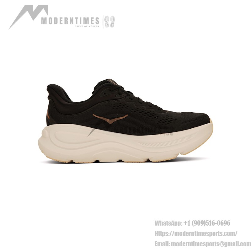 HOKA Bondi 9 Running Shoes | Black & Rose Gold | Premium Cushioning HOKA Bondi 9 Running Shoes in Black & Rose Gold with Supreme Cushioning