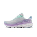 HOKA Clifton 9 | Mint Green & Purple | Premium Comfort and Performance HOKA Clifton 9 1131170-SOLM in Mint Green & Purple with Lightweight Cushioning