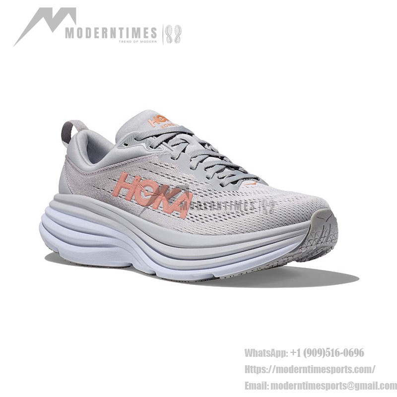 Hoka One One Bondi 7 Lightweight Cushioned Grey Comfortable Sneakers | 1110519-HMSH Hoka One One Bondi 7 Running Shoes - Grey Model 1110519-HMSH