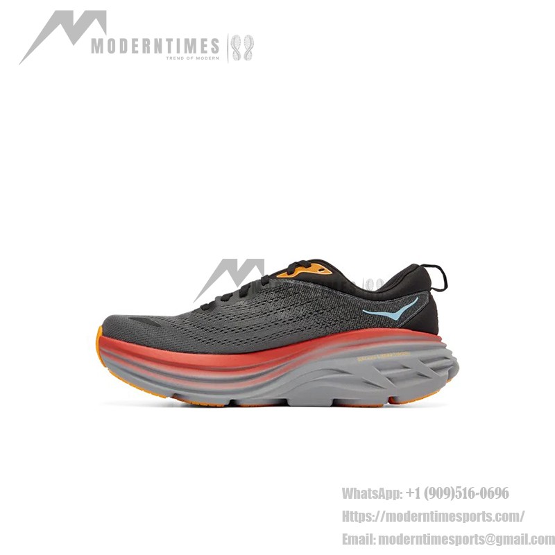 HOKA ONE ONE Bondi 8 1123202-ACTL 軽量クッションシューズ HOKA ONE ONE Bondi 8 ランニングシューズ - アンソラサイトブルー&レッド 軽量クッションスニーカー