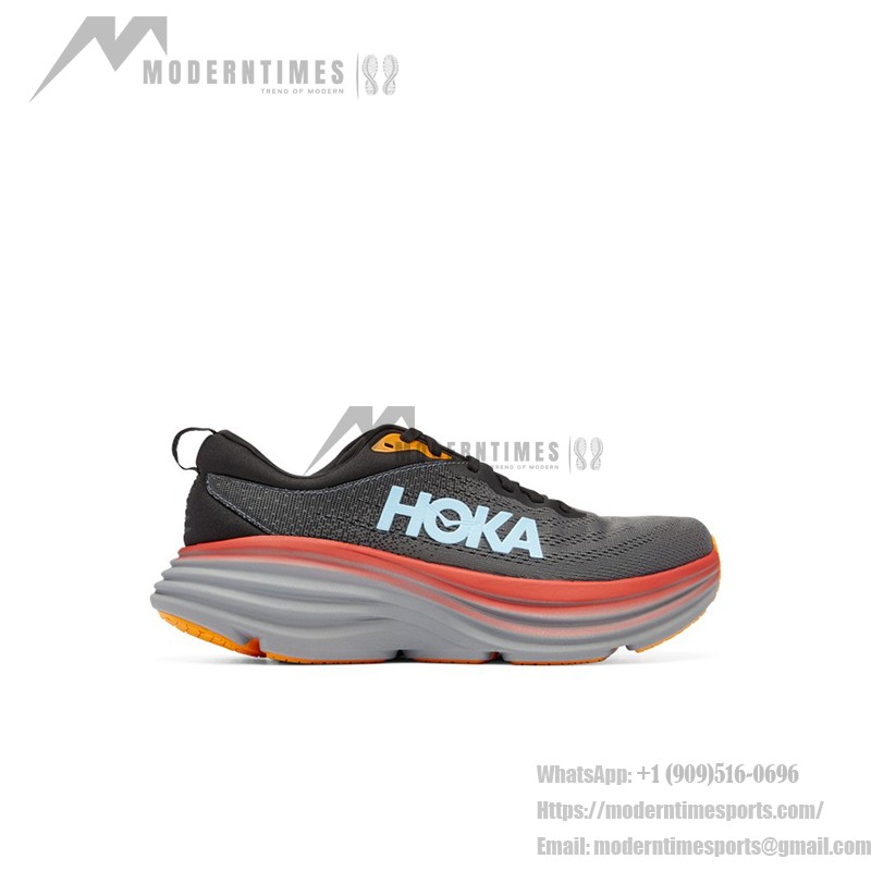 HOKA ONE ONE Bondi 8 1123202-ACTL 軽量クッションシューズ HOKA ONE ONE Bondi 8 ランニングシューズ - アンソラサイトブルー&レッド 軽量クッションスニーカー