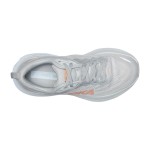 HOKA Bondi 8 ワイド ランニングシューズ 1127954-HMLR|ライトグレー/オレンジ|快適さとサポート ライトグレーとオレンジのHOKA Bondi 8 ワイド ランニングシューズ、クッション性とワイドフィットデザイン。