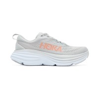 HOKA Bondi 8 ワイド ランニングシューズ 1127954-HMLR｜ライトグレー/オレンジ｜長時間使用のための快適なクッション