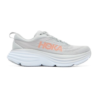 HOKA Bondi 8 ワイド ランニングシューズ 1127954-HMLR｜ライトグレー/オレンジ｜長時間使用のための快適なクッション