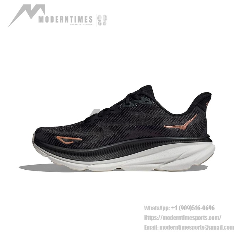 HOKA Clifton 9 1127896-BRGL Running Shoes – Black & Rose Gold HOKA ONE ONE Clifton 9 Running Shoes in Black and Rose Gold