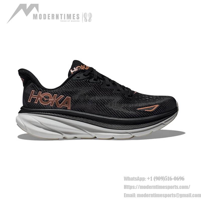 HOKA Clifton 9 1127896-BRGL Running Shoes – Black & Rose Gold HOKA ONE ONE Clifton 9 Running Shoes in Black and Rose Gold